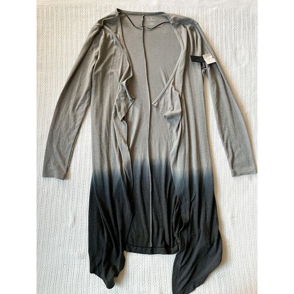 Worthington Sweaters - NWT Worthington Grey Black Dip Dye Long Cardigan Size Large
